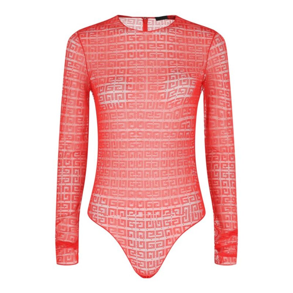 Givenchy 4G Lace Bodysuit Red Womens